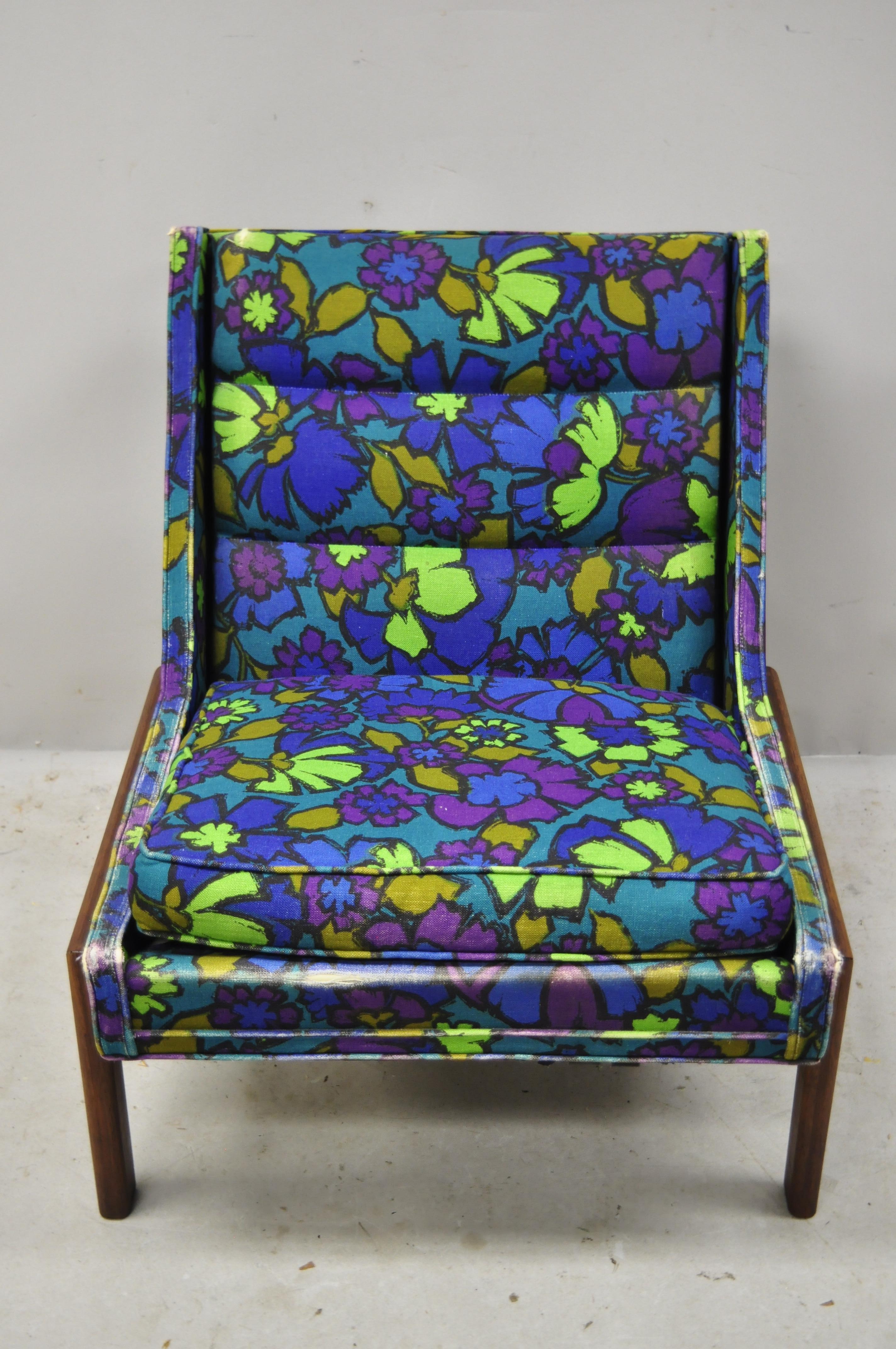 Mid-Century Modern Milo Baughman Walnut Frame Slipper Lounge Hiprest Chair For Sale 6