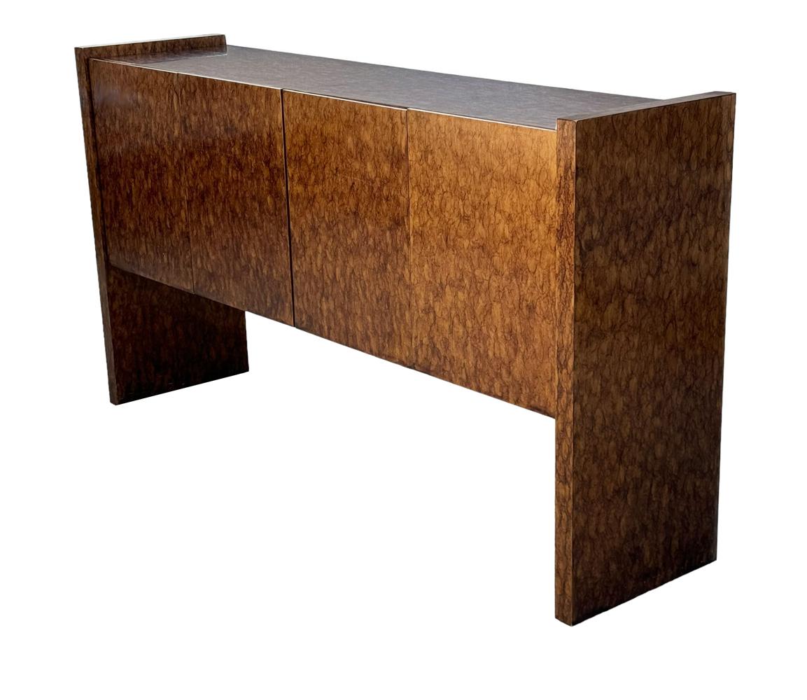 Mid-Century Modern Milo Baughman with Burl Tortoise Shell Credenza or Buffet For Sale 1