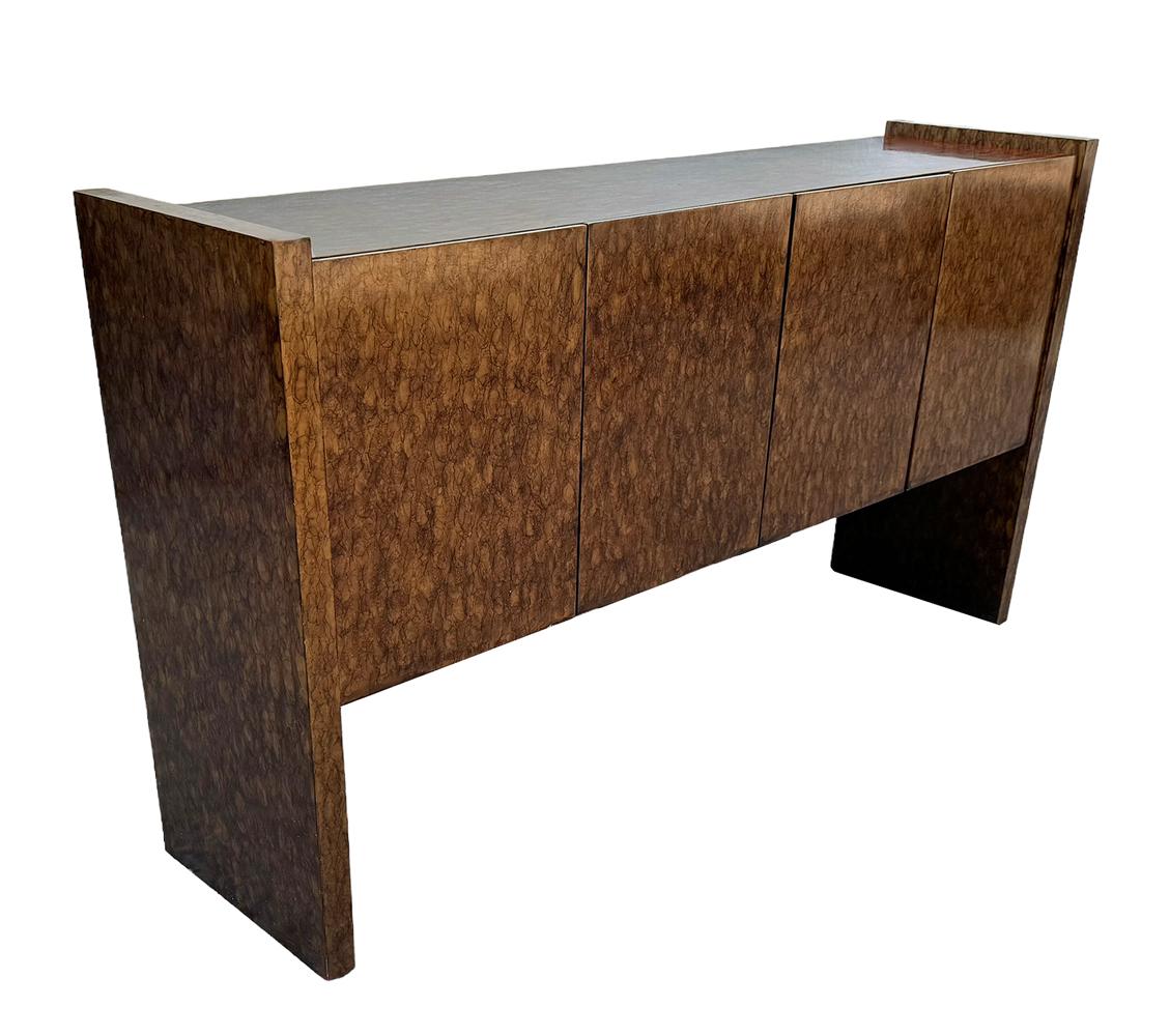 Mid-Century Modern Milo Baughman with Burl Tortoise Shell Credenza or Buffet For Sale 3