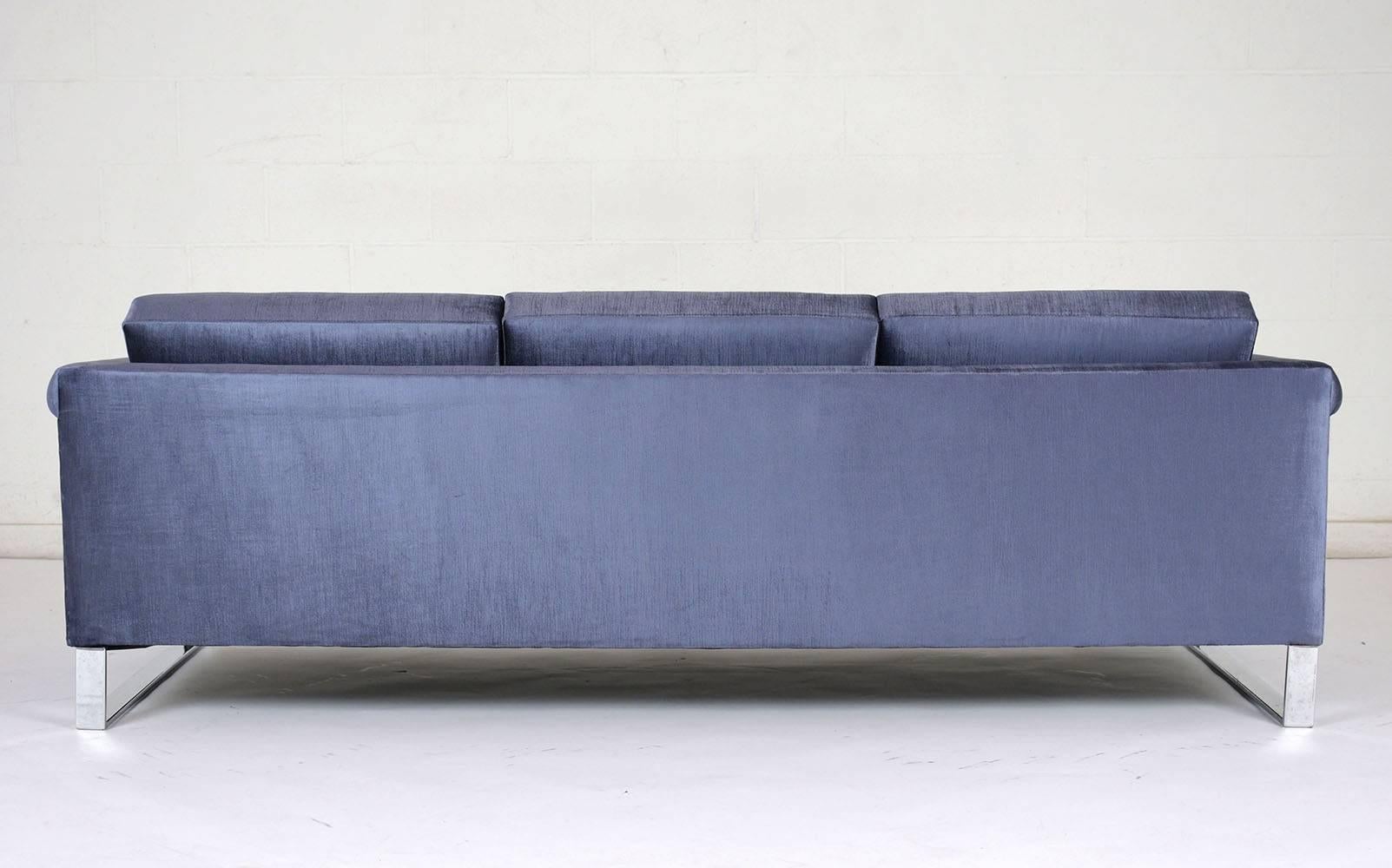 Milo Baughman Mid-Century Modern Velvet Sofa 4