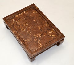 Mid-Century Modern Ming Style Coconut & Shell Table, Stand, Sculpture Platform