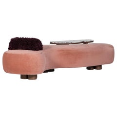 Letto da giorno Minho, metà secolo, Alpaca, Calacatta Viola, Greenapple fatto a mano