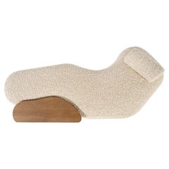 Mid-Century Modern Minho Day Bed, Wool Bouclé, Oak, Handmade by Greenapple