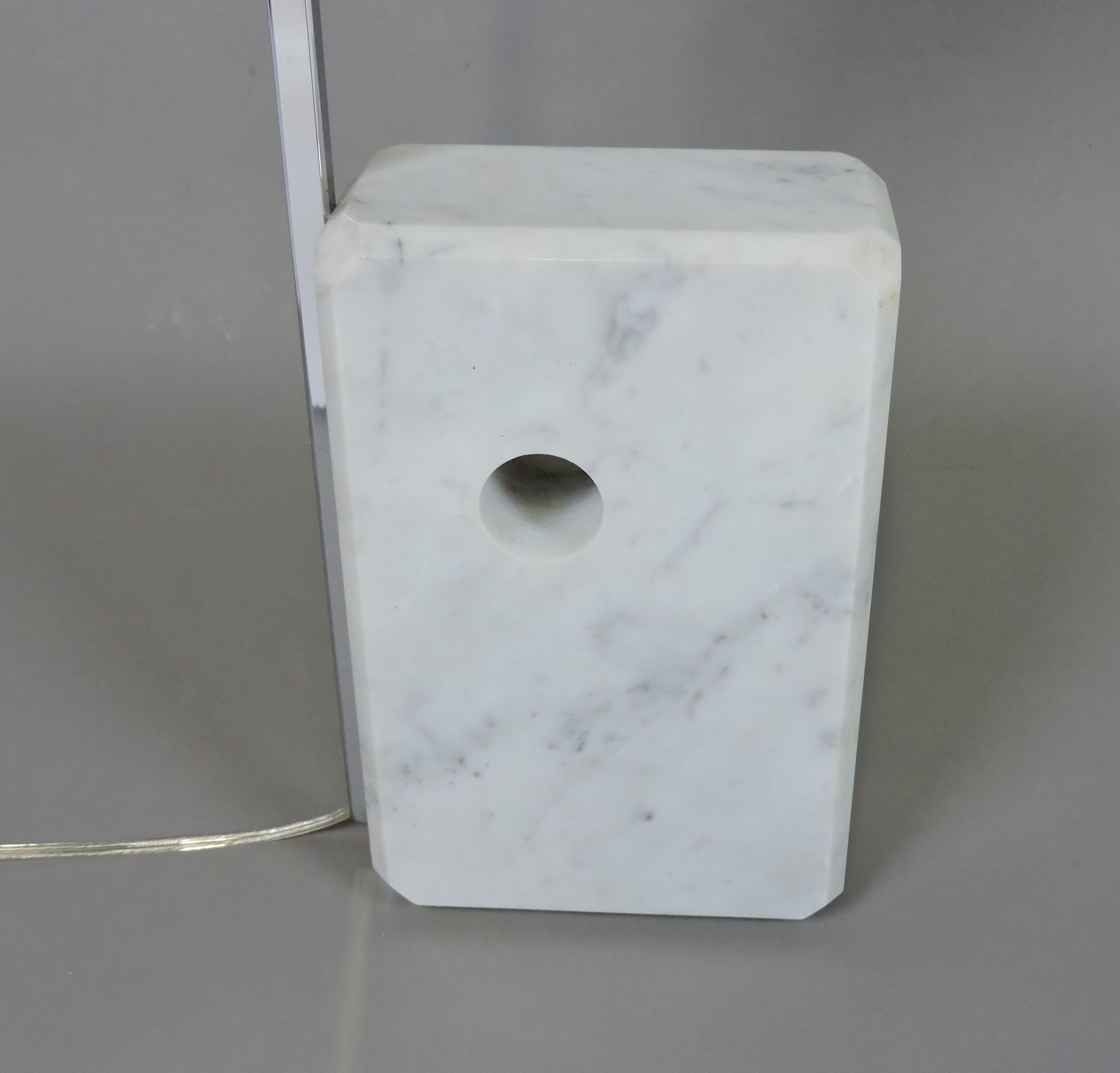 Mini Lámpara de Sobremesa Arco Moderna de Mitad de Siglo Mármol y Cromo, Estilo Castiglioni mediados del siglo XX en venta