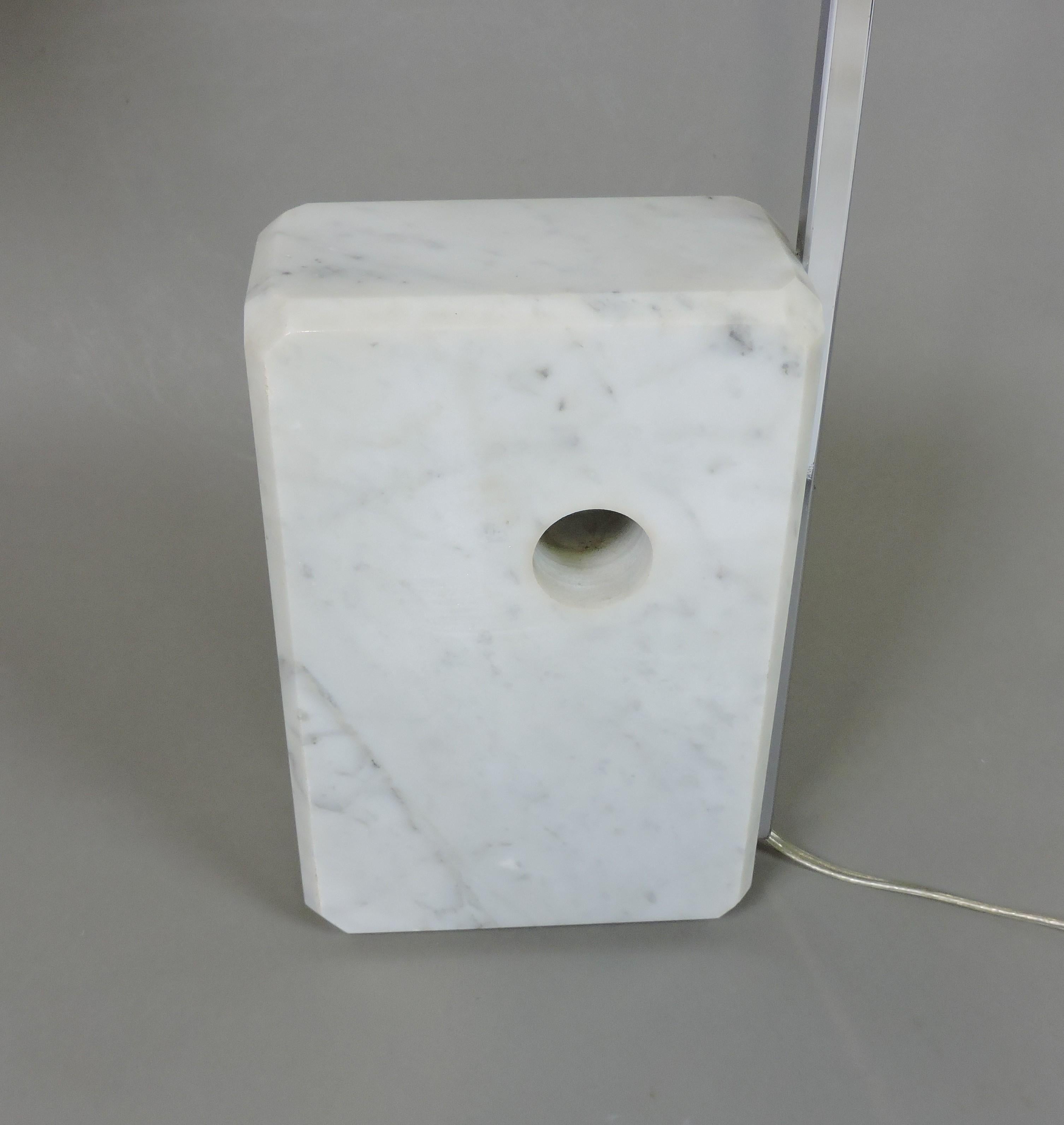 Mini Lámpara de Sobremesa Arco Moderna de Mitad de Siglo Mármol y Cromo, Estilo Castiglioni en venta 1