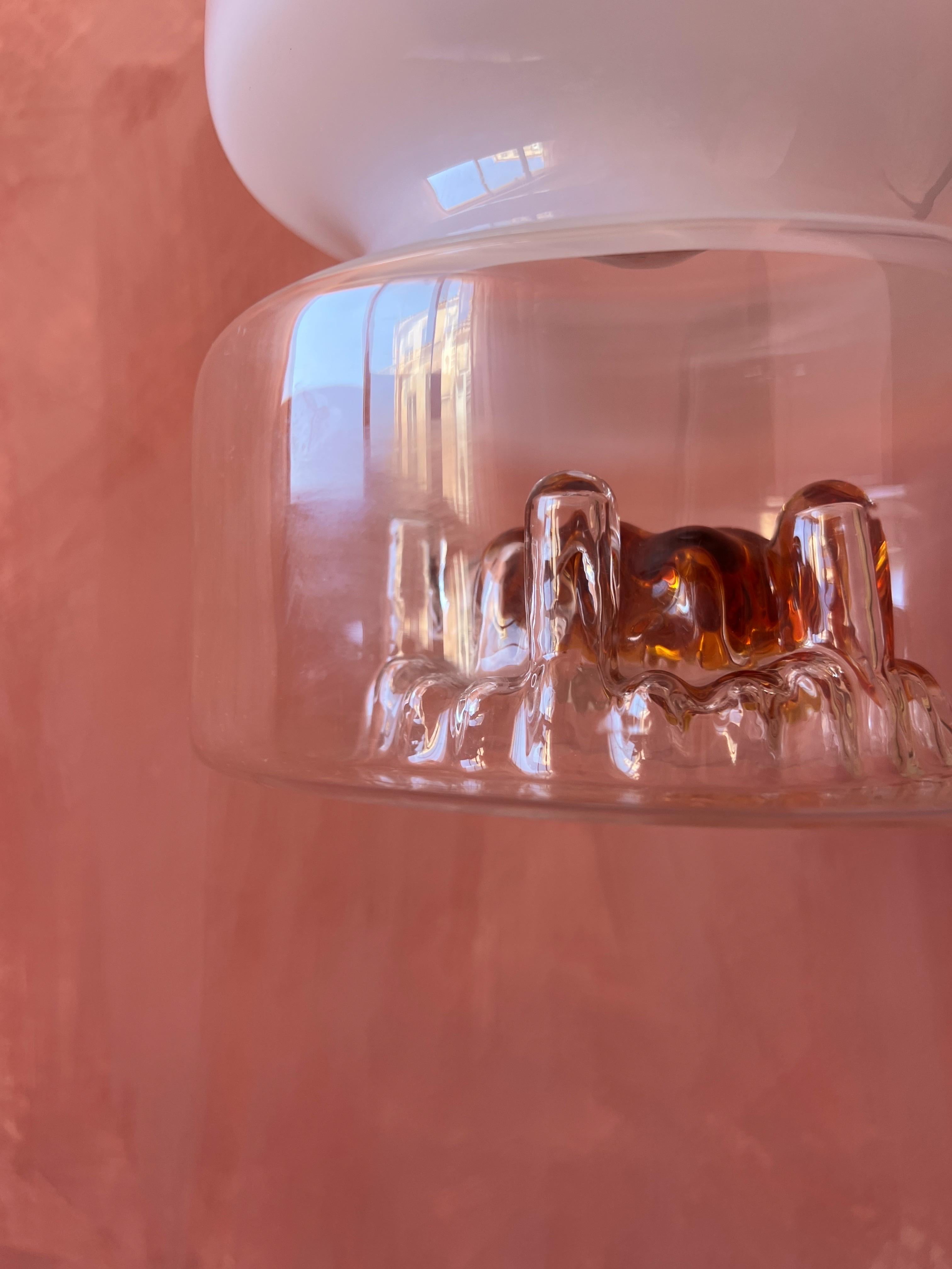 Mini-lampe suspendue en verre de Murano, moderne et du milieu du siècle, par Mazzega Murano en vente 4