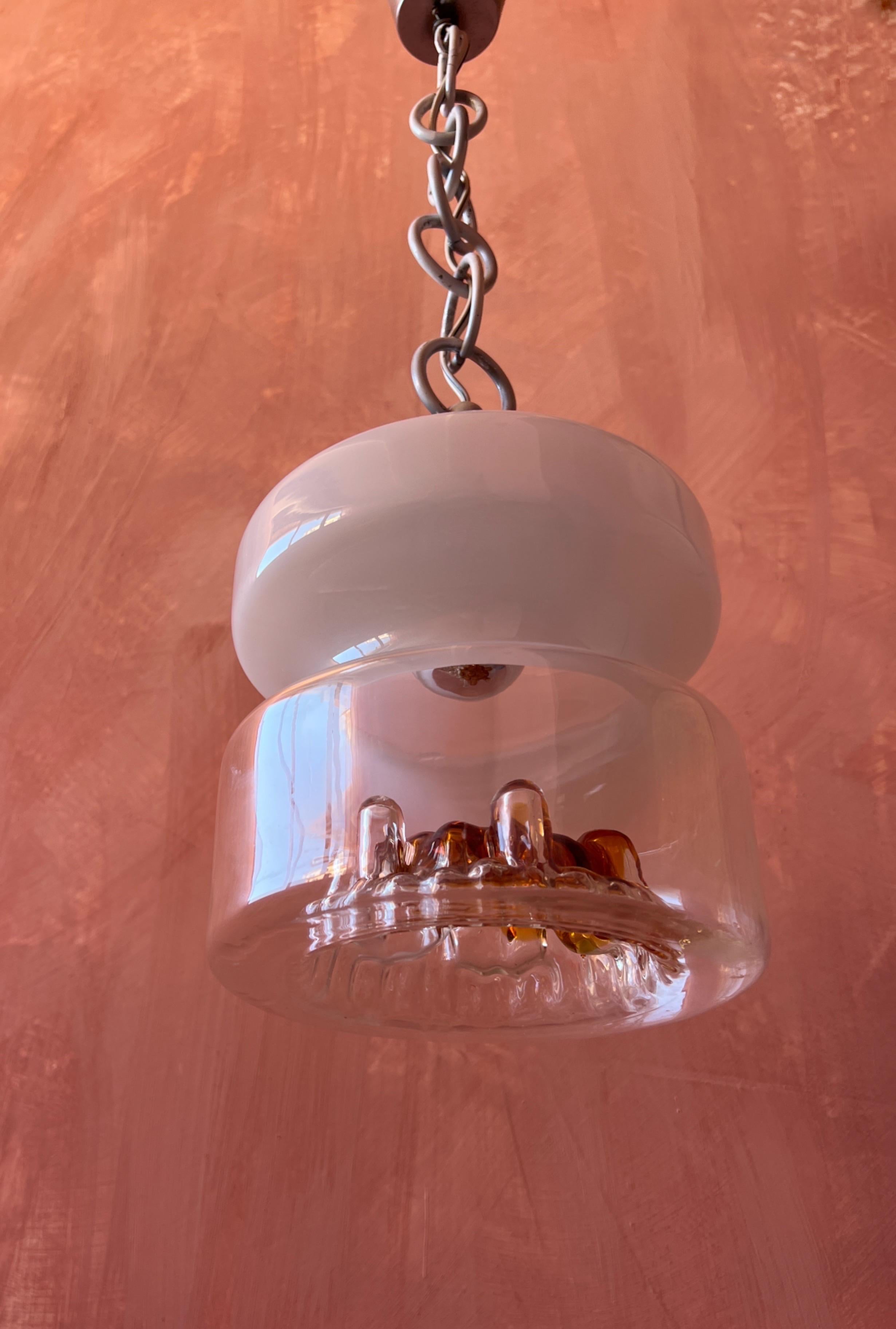 Mini-lampe suspendue en verre de Murano, moderne et du milieu du siècle, par Mazzega Murano en vente 5