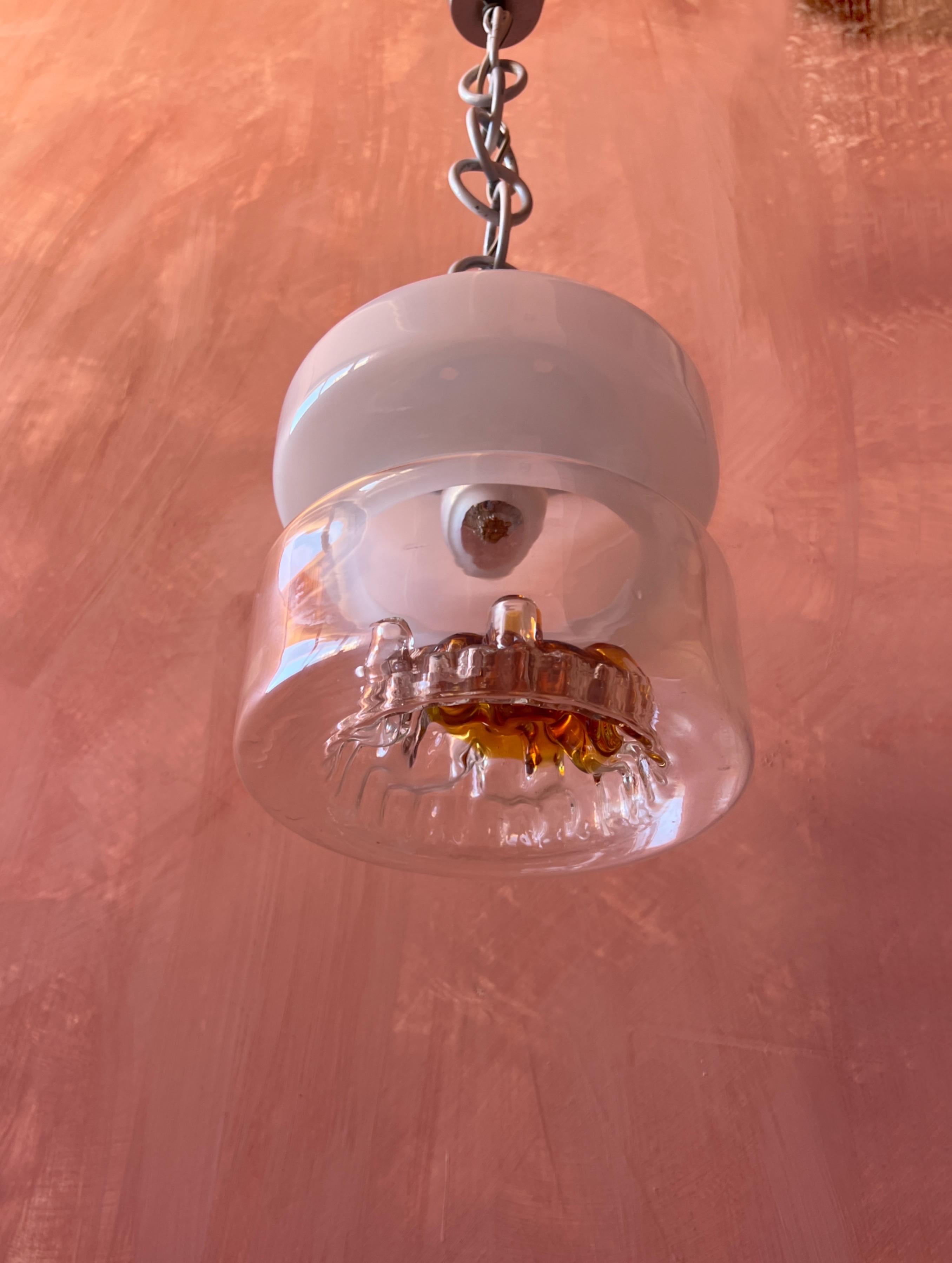 Métal Mini-lampe suspendue en verre de Murano, moderne et du milieu du siècle, par Mazzega Murano en vente