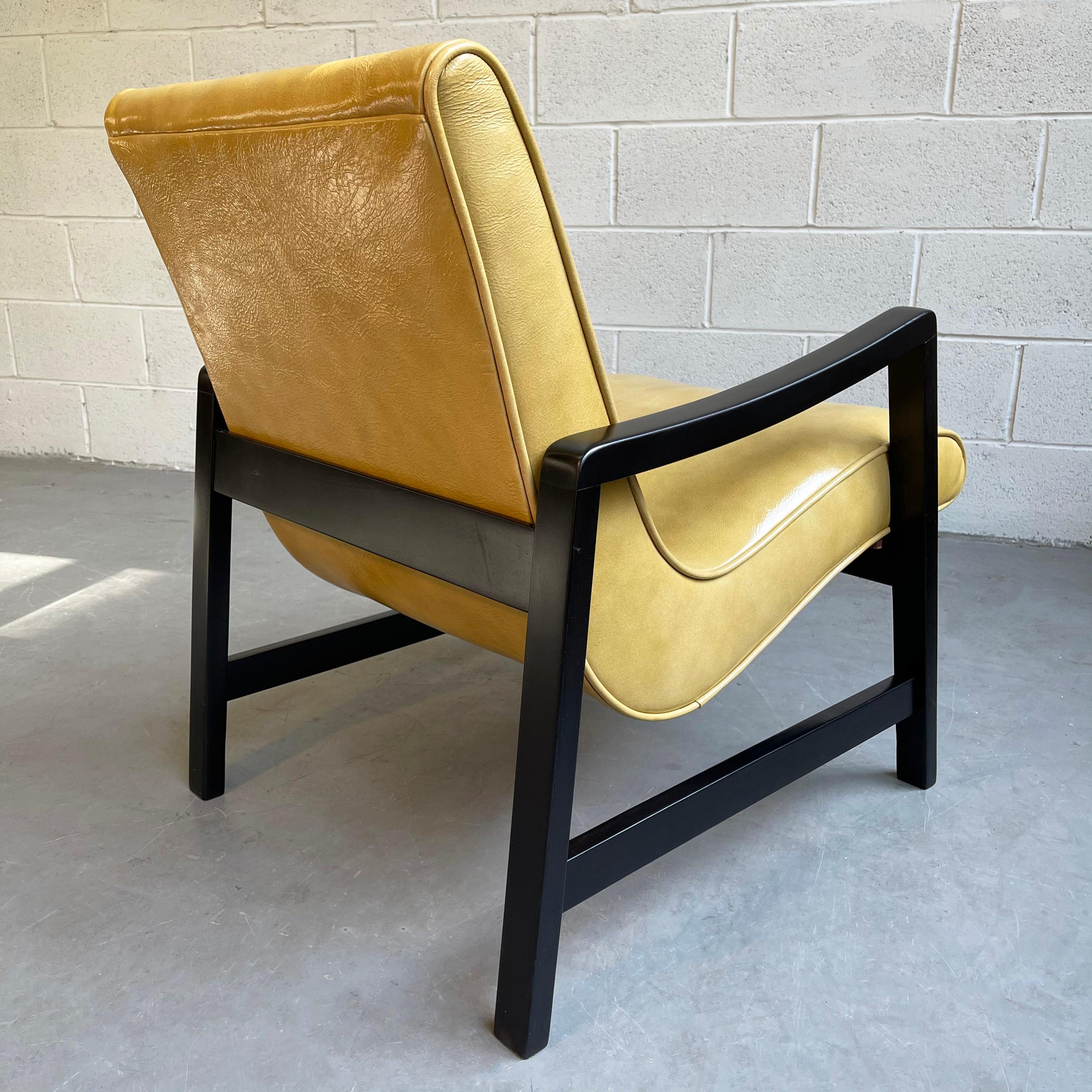 20th Century Mid-Century Modern Scoop Leather Lounge Chair By Jens Risom For Knoll For Sale