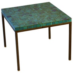 1960's Turquoise Square Mosaic Coffee Table