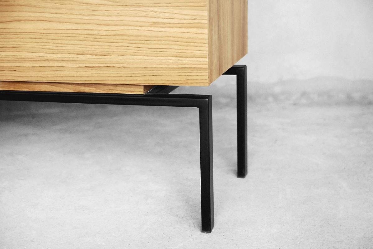 Mid-Century Modern Minimalist Belgian Ash Geometric Sideboard, 1960s 12