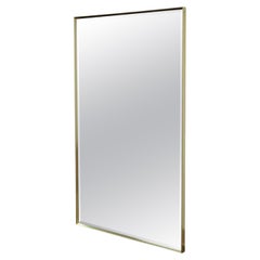 Mid Century Modern Minimalist Brass Tone Beveled Glass Mirror Paul McCobb Style