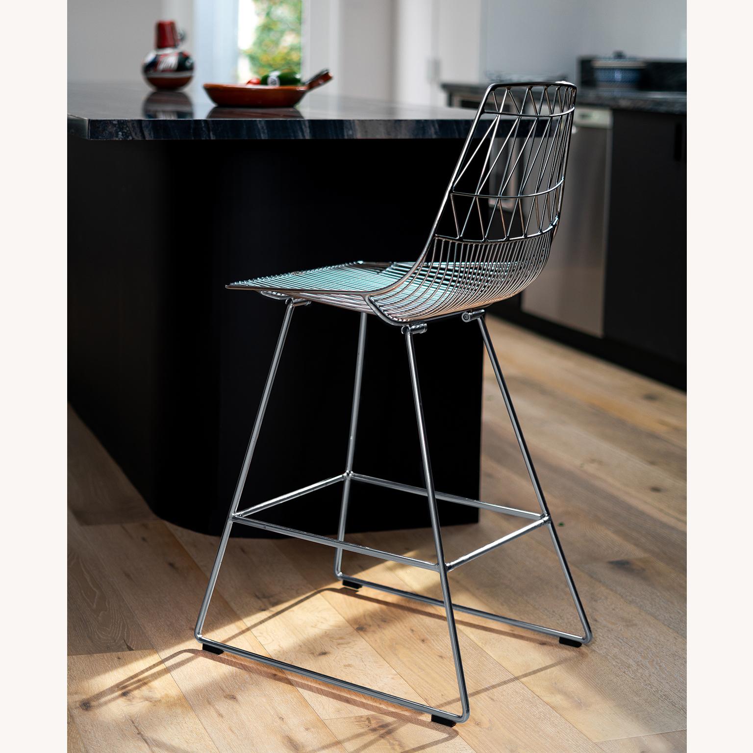 Galvanized Mid-Century Modern, Minimalist Counter Stool, in Gold by Bend Goods
