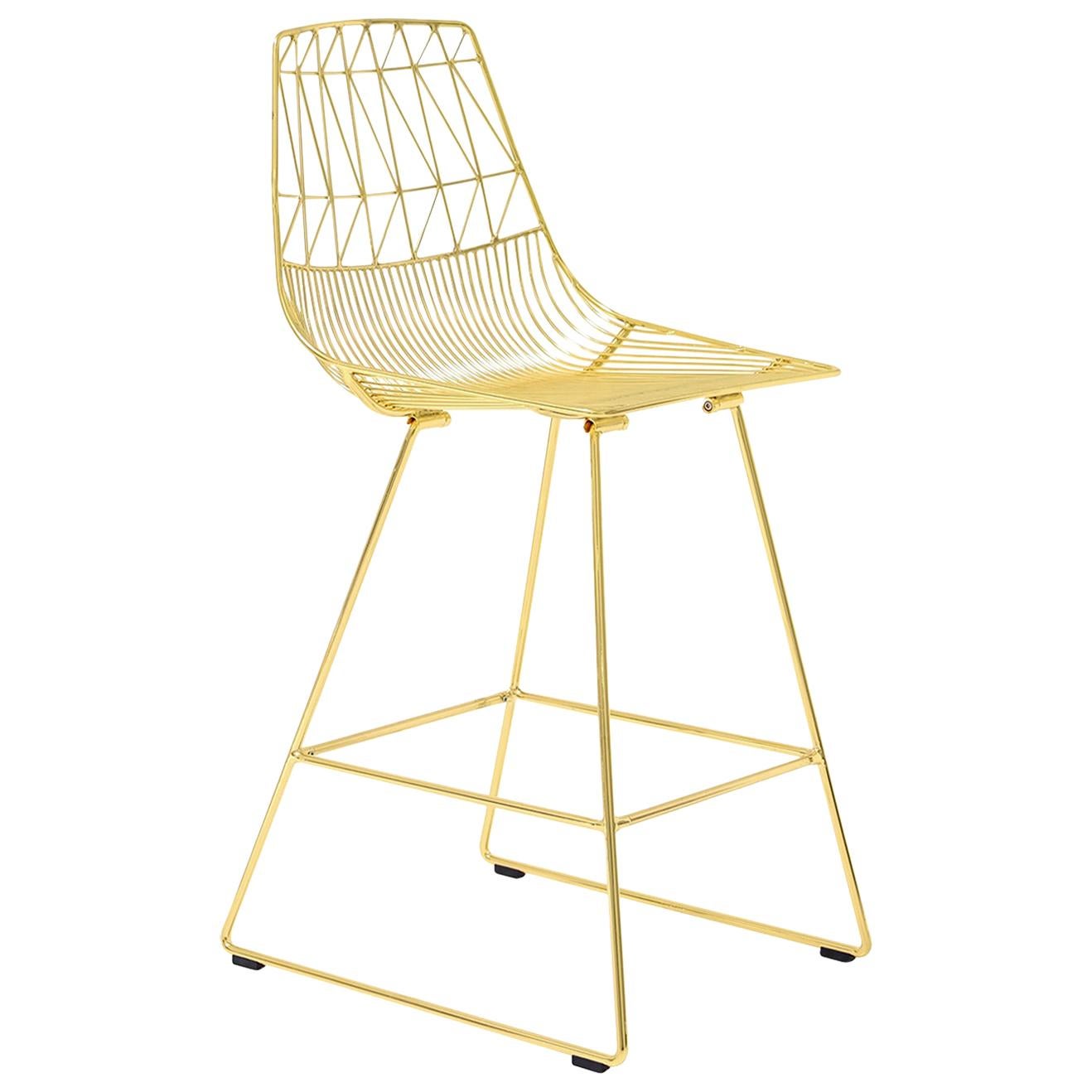 Mid-Century Modern, Minimalist Counter Stool, in Gold by Bend Goods