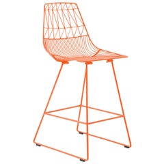 Mid-Century Modern, Minimalist Counter Stool, in Orange by Bend Goods