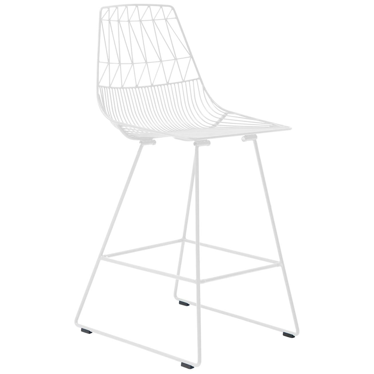 Mid-Century Modern, Minimalist Counter Wire Stool, in White by Bend Goods