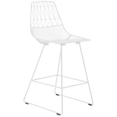 Mid-Century Modern, Minimalist Counter Wire Stool, in White by Bend Goods