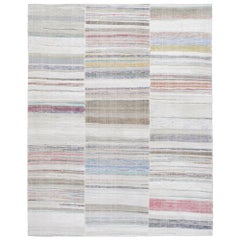 Moderner:: minimalistischer Flachgewebe-Teppich aus der Jahrhundertmitte
