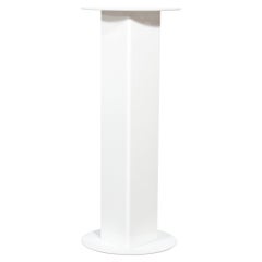 Mid-Century Modern Minimalist Geometric White Lucite Pedestal