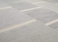 Mid-Century Modern Minimalist Mazandaran Tribal Flatweave Rug