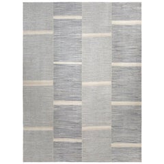 Mid-Century Modern Minimalist Mazandaran Tribal Flatweave Rug