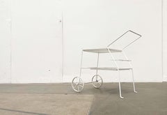 Mid-Century Modern Minimalist Perforated Metal Bar Serving Cart, 1960s