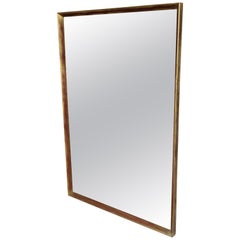 Retro 1960's Minimalist Giltwood Wall Mirror