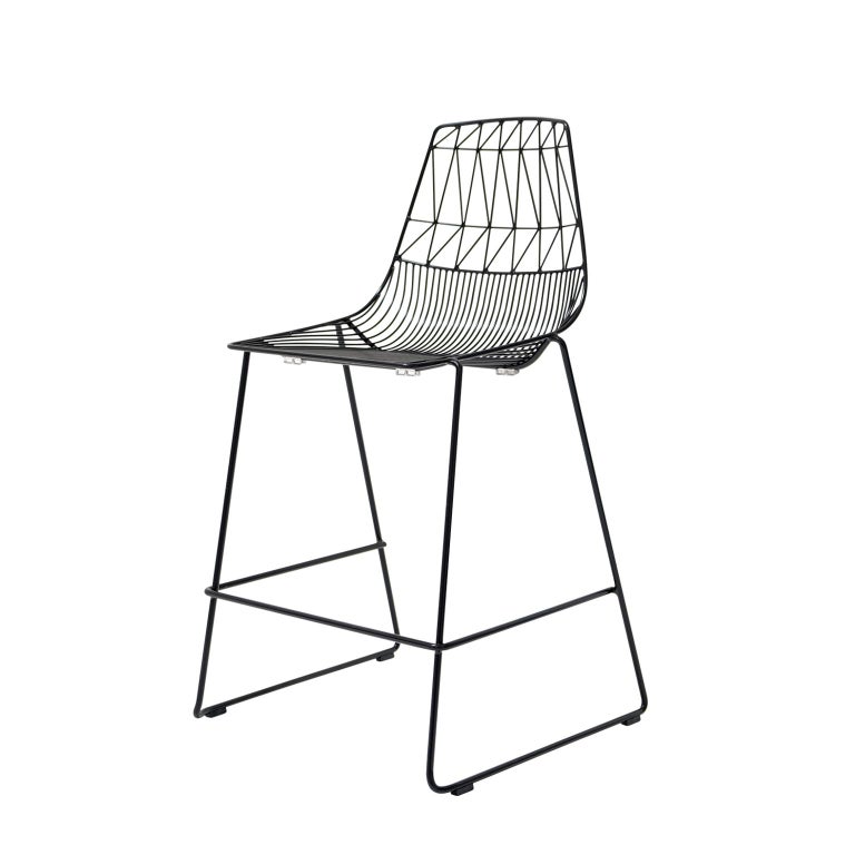 Bend Goods wire furniture
Another twist on the Lucy chair by Bend Goods, the Stacking Lucy Counter stool is a wire stool with a unique shape that makes it easy to move and rearrange. This modern wire counter stool is at home in commercial spaces or
