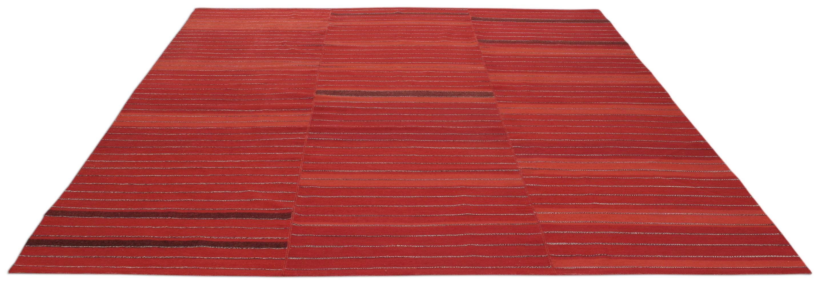 Persian Mid-Century Modern Minimalist Style Tribal Mazandaran Flatweave Rug For Sale