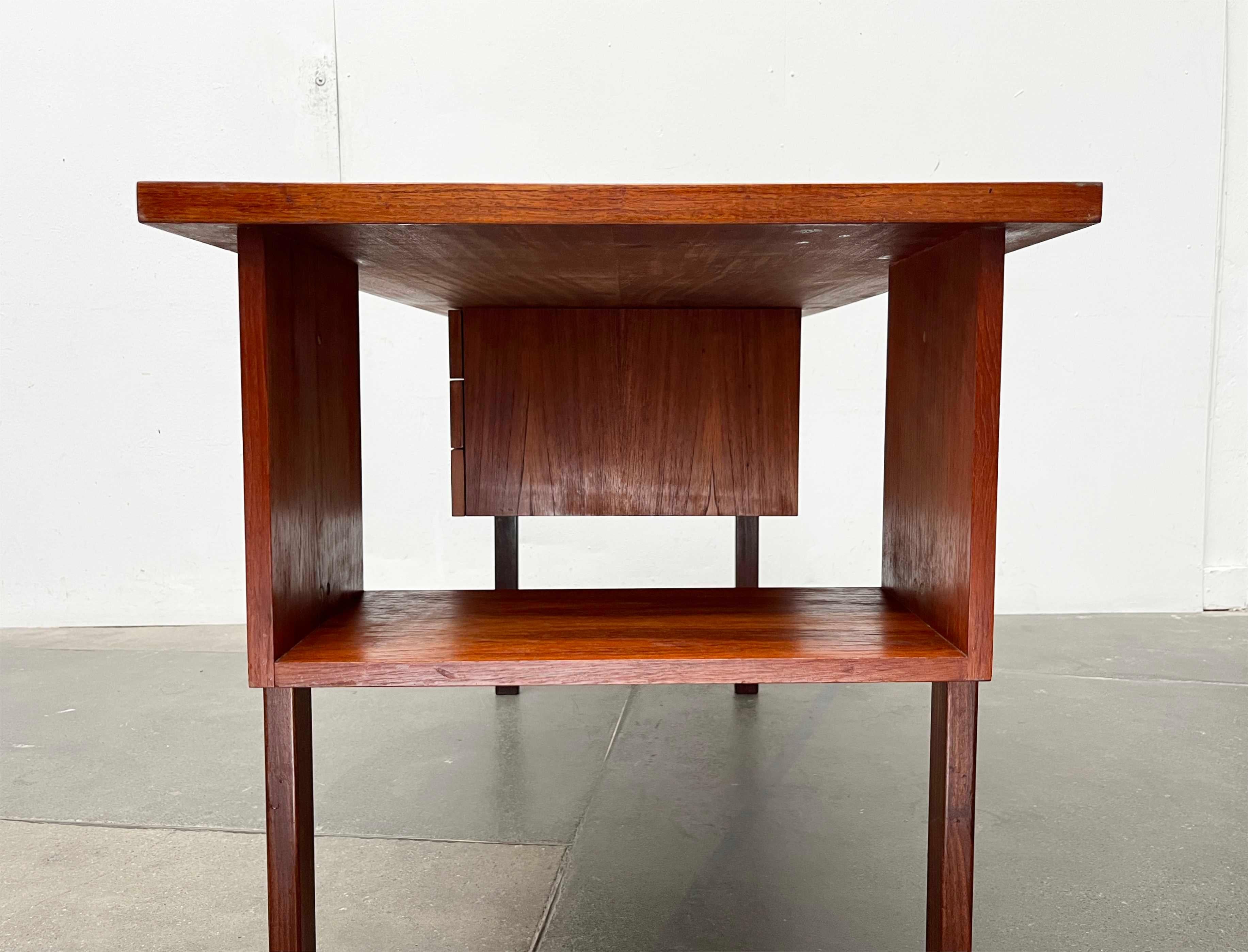 Finnish Mid-Century Modern Minimalist Teak Desk from Asko Finland, 1960s For Sale