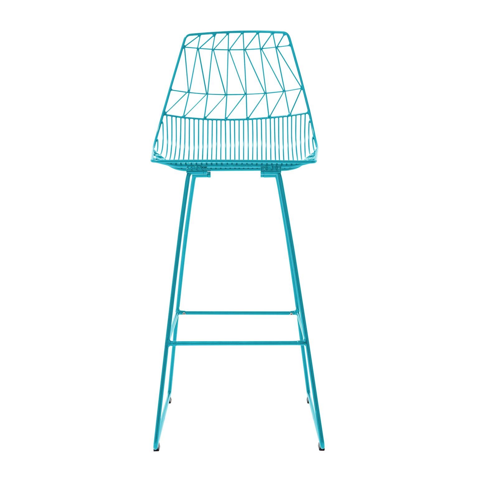 The Lucy bar stool elevates the bar experience. Stunning in a commercial setting or as an accent to a home bar, this Mid-Century Modern inspired wire bar stool is durable and customizable with metallic finishes, stainless steel, or a variety of