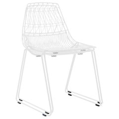 Mid-Century Modern, Minimalist Wire Chair, Stacking Side Chair in White