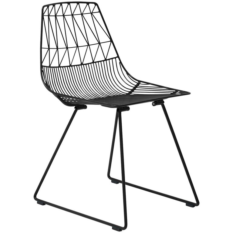 MidCentury Modern, Minimalist Wire Chair, the Lucy Chair in Black by