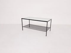 Mid-Century Modern Minimalistic Metal and Glass Coffee Table, the Netherlands