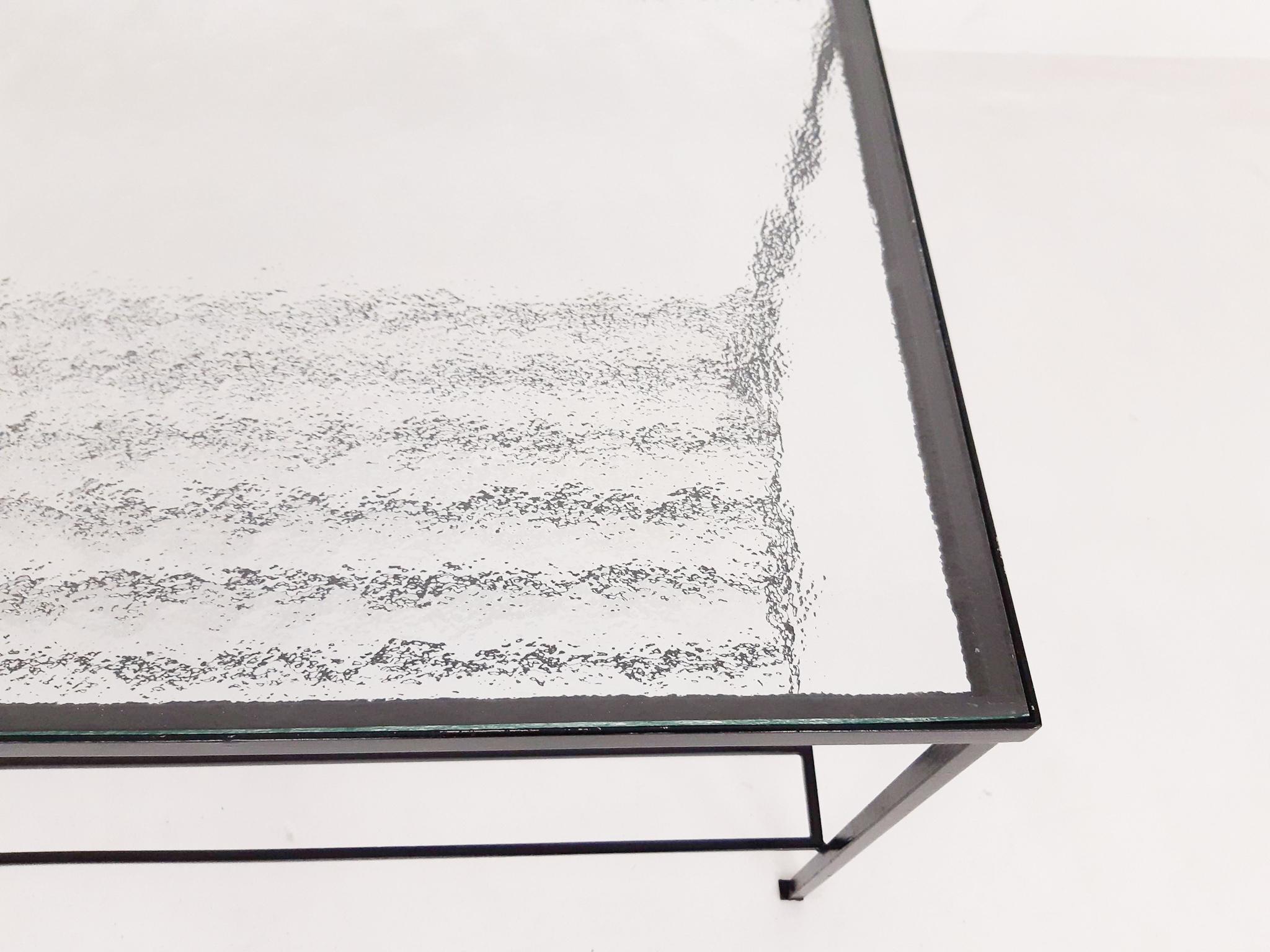 Mid-Century Modern Minimalistic Metal and Glass Coffee Table, the Netherlands For Sale 1