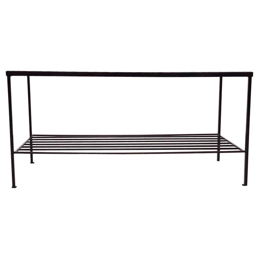 Mid-Century Modern Minimalistic Metal and Glass Coffee Table, the Netherlands For Sale