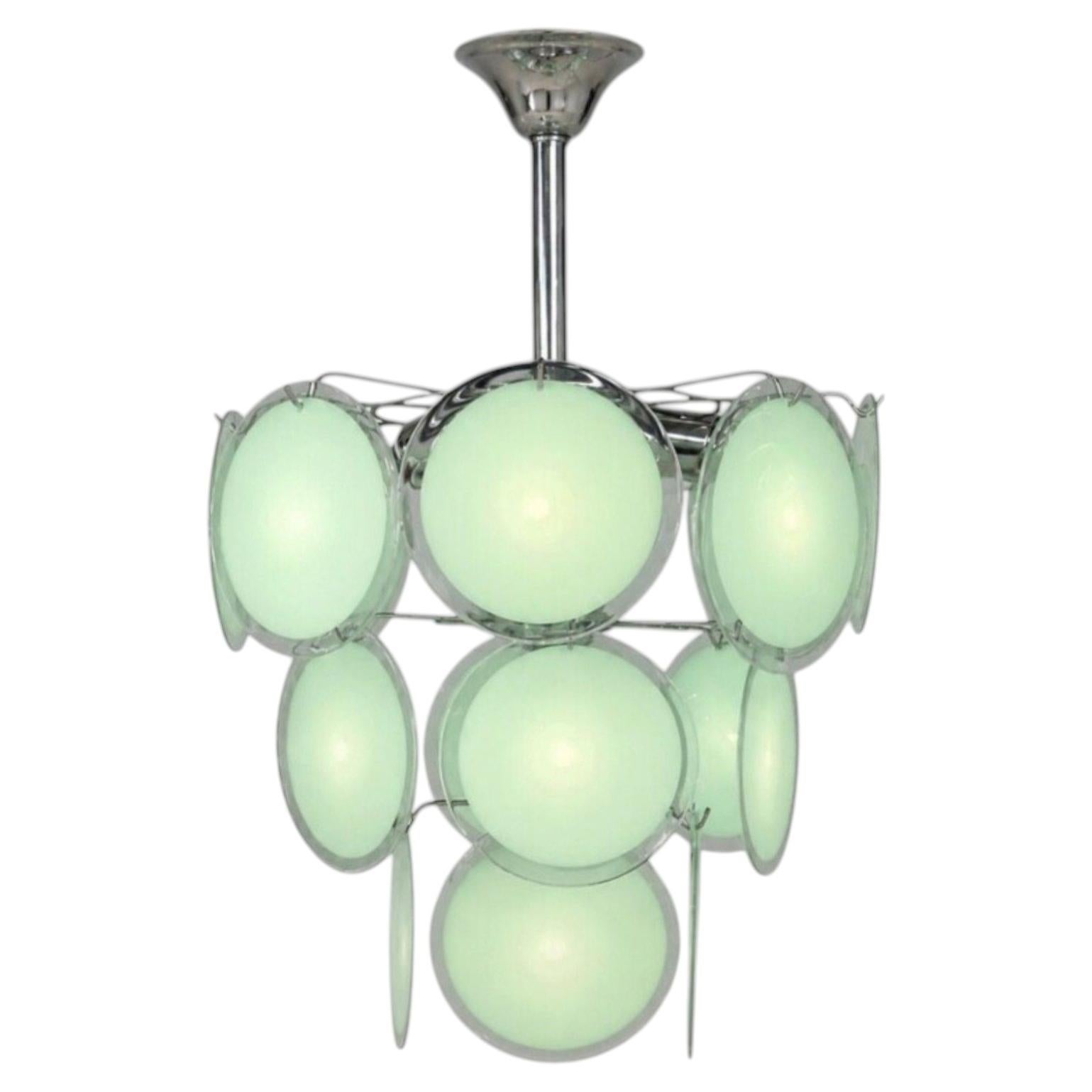Mid-Century Modern, Mint Green Murano Glass, Pendant Light, 1960s