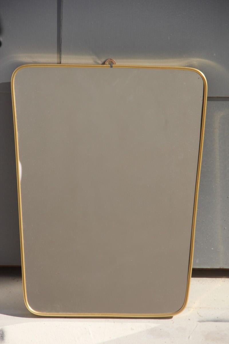 Mid-Century Modern Mirror Aluminium Golden Italian Design Minimal Shape 2