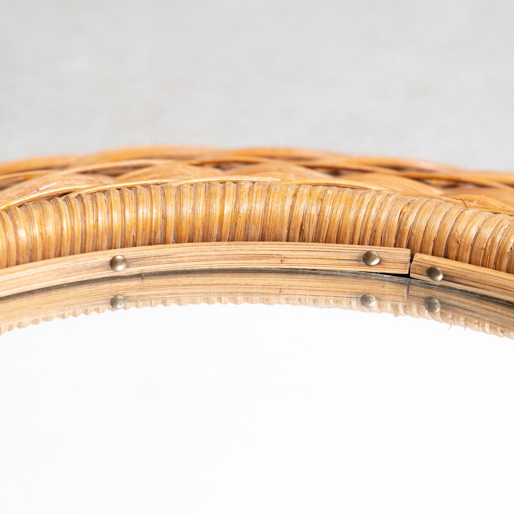 Specchio moderno di metà secolo in bambù e rattan lavorato a mano, circa 1960 in vendita 3