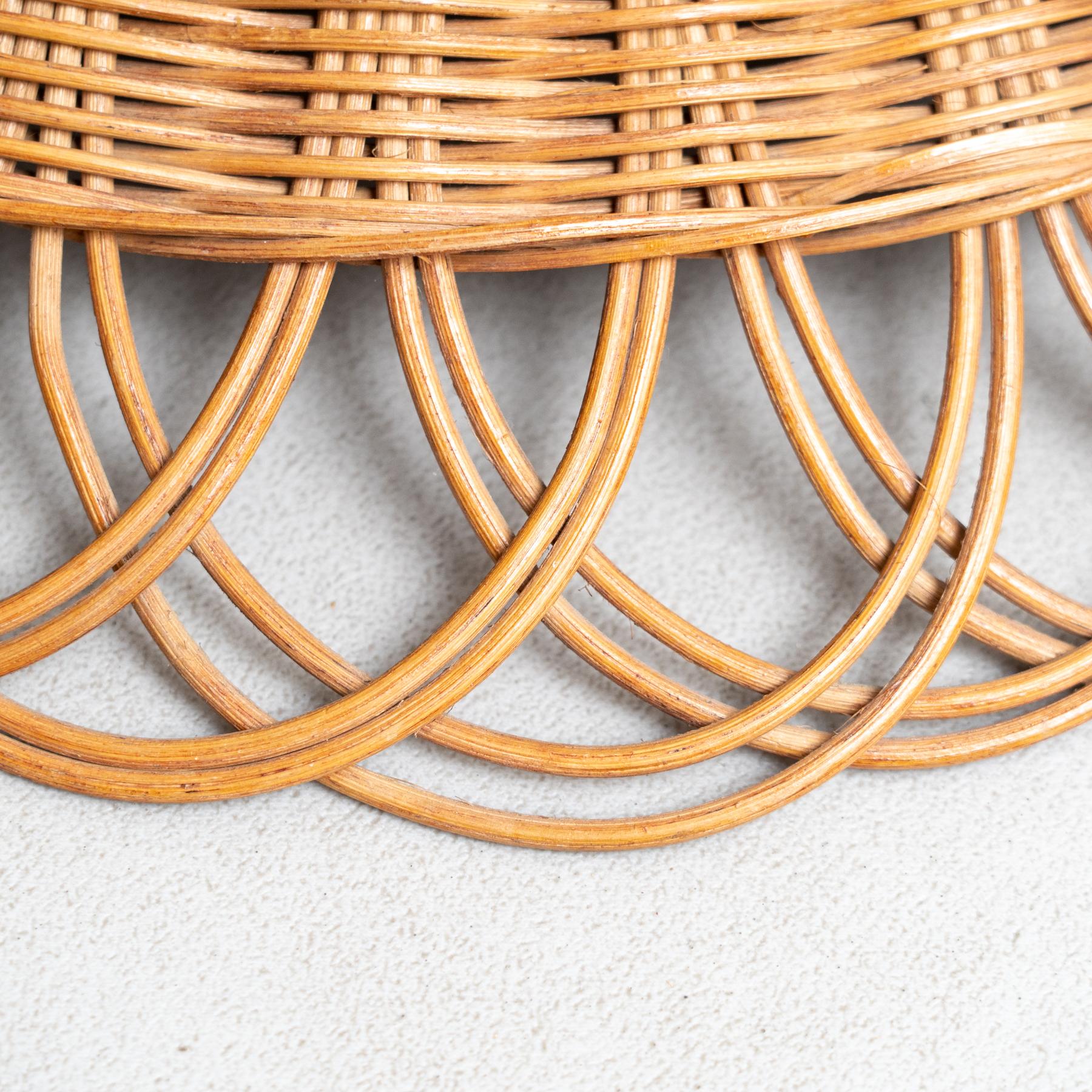 Specchio moderno di metà secolo in bambù e rattan lavorato a mano, circa 1960 in vendita 4