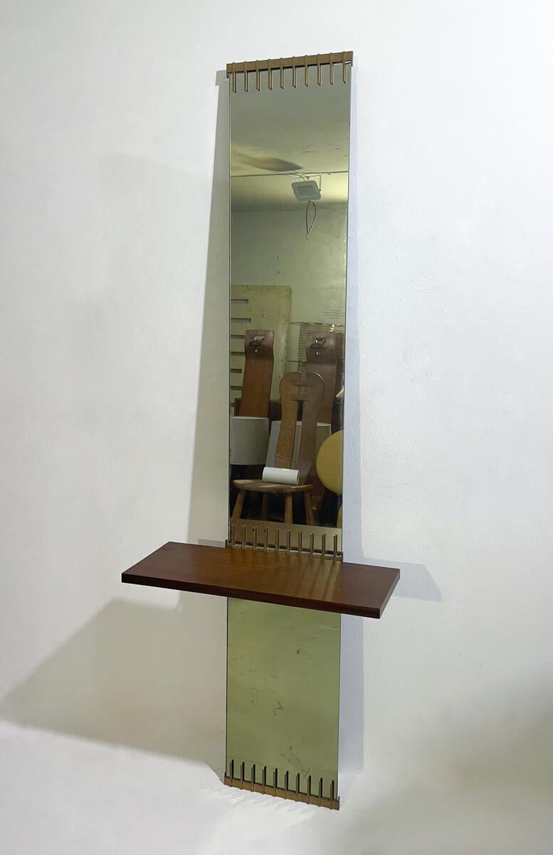 Italian Mid-Century Modern Mirror by Ettore Sottsass for Santambrogio e De Berti, 1950s For Sale