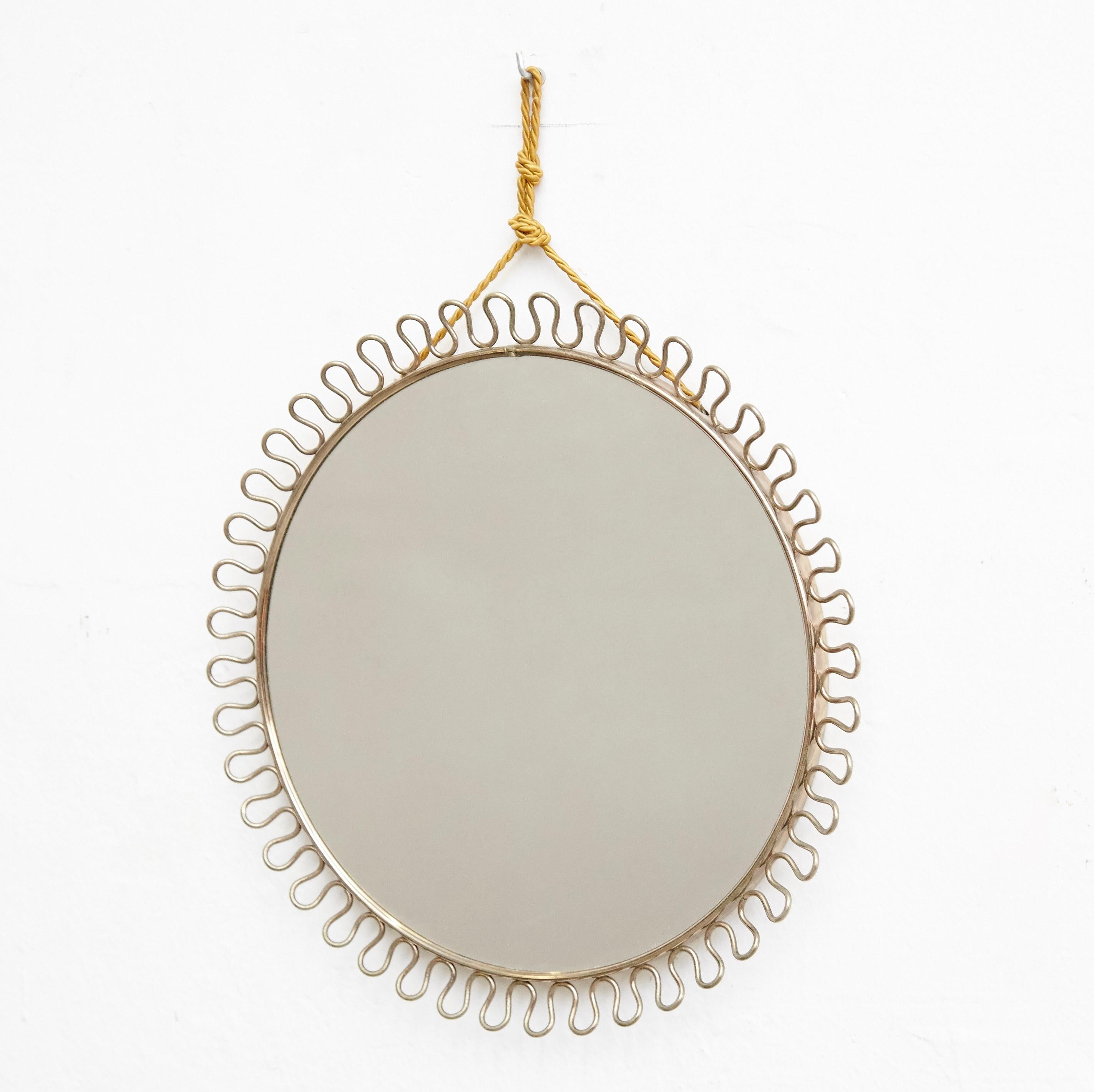 Mid-Century Modern mirror 
Manufactured in France.
By Josef Frank.

In original condition with minor wear consistent of age and use, preserving a beautiful patina.

   