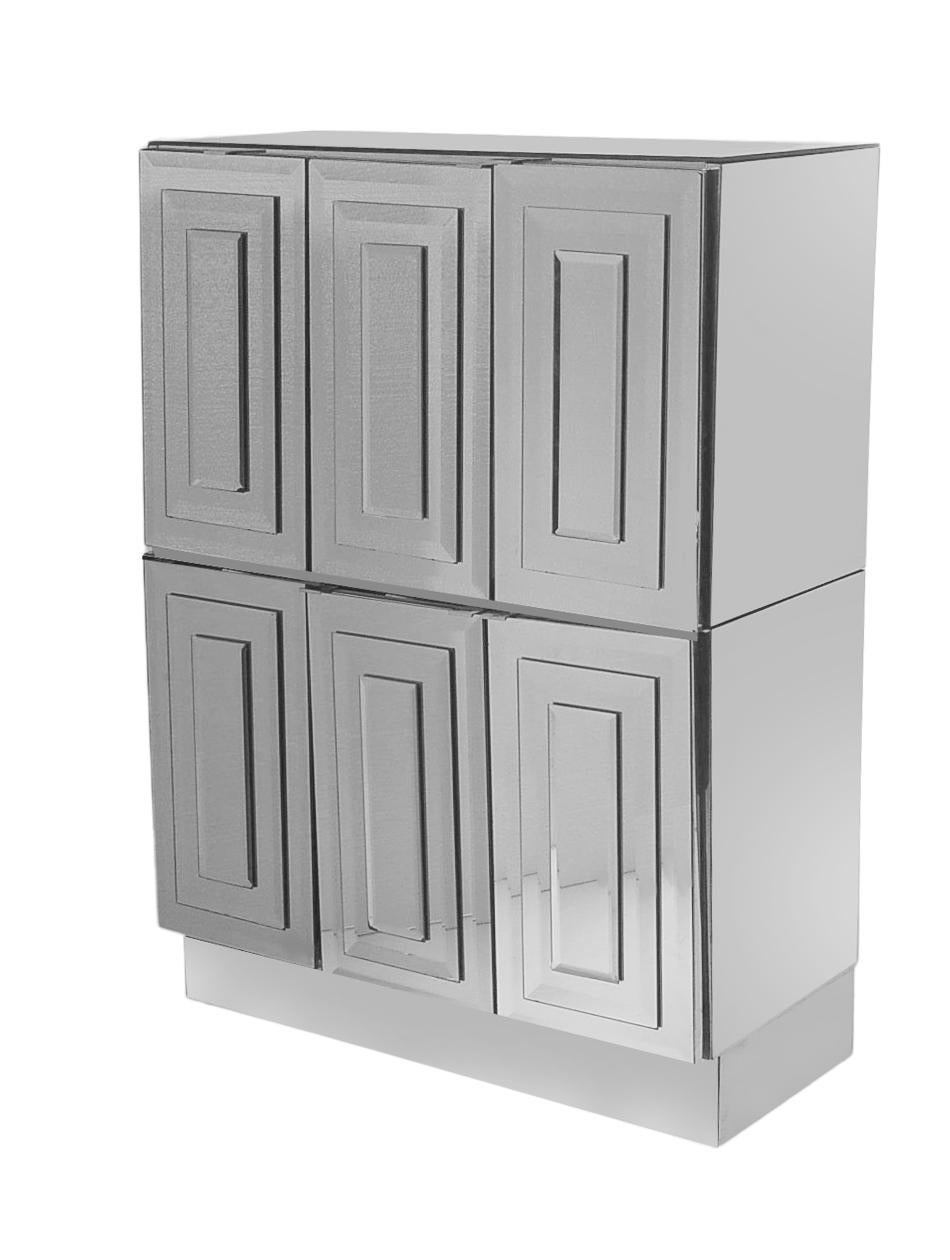 high cabinet with mirror door