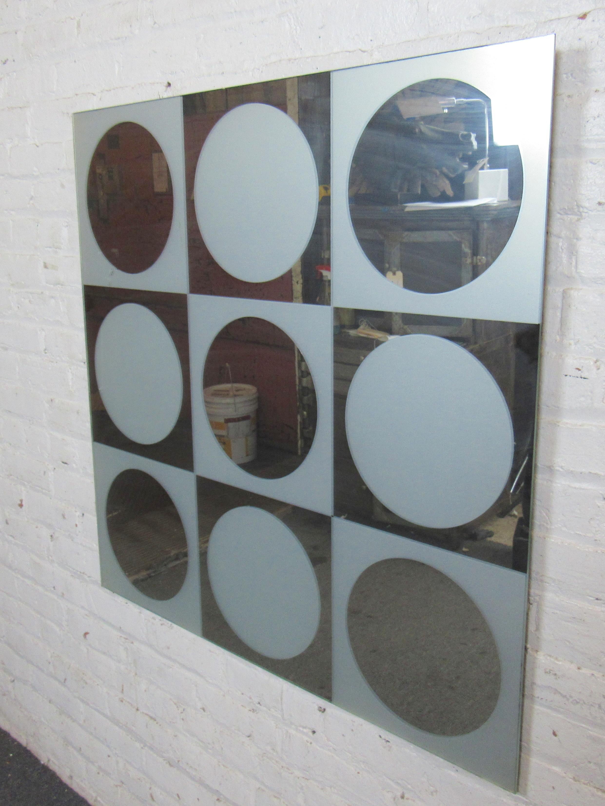 Mid-Century Modern Op Art mirror. Has clear and frosted circles.
(Please confirm location NY or NJ).