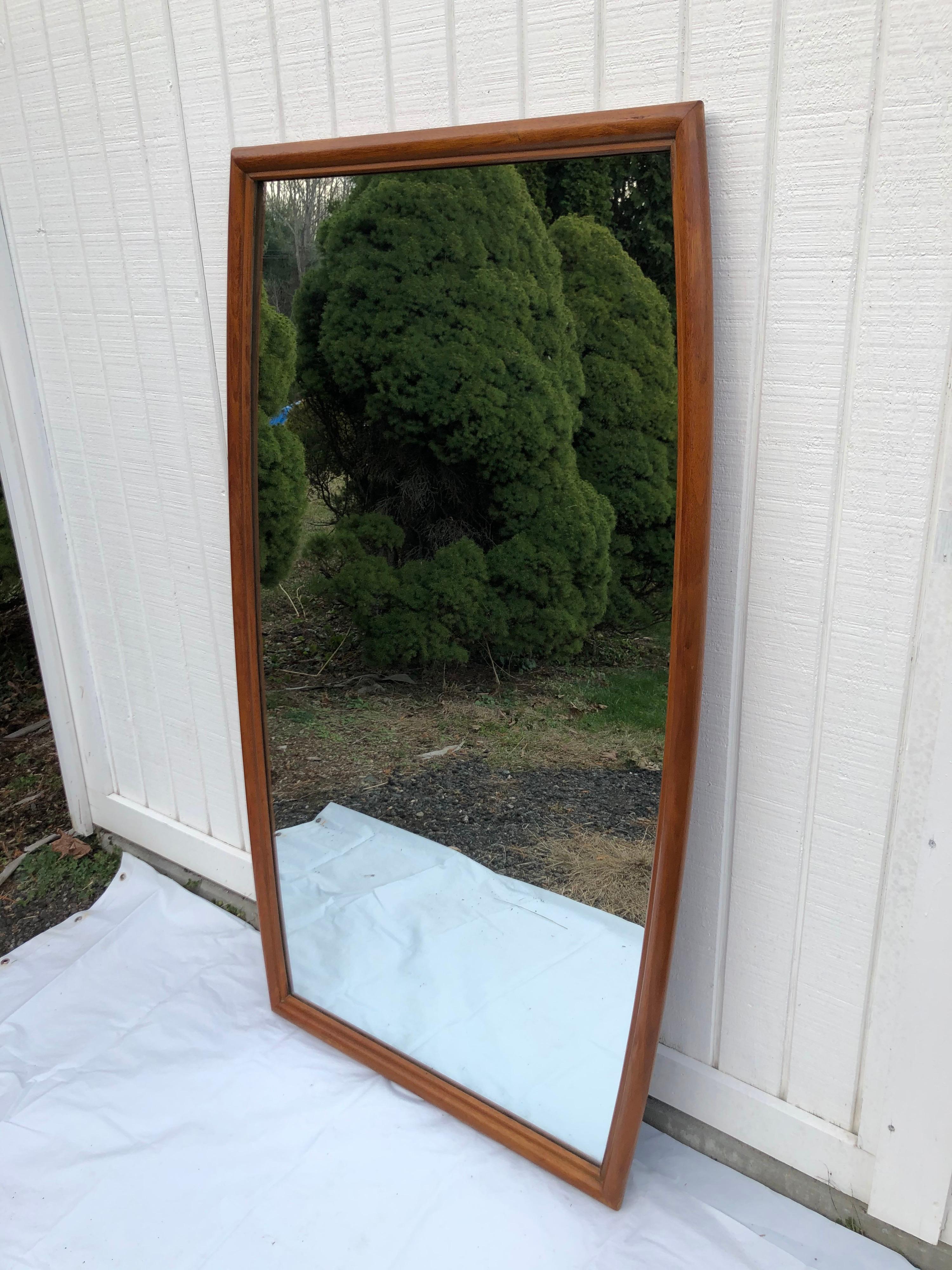 Wood Large Mid-Century Modern Mirror