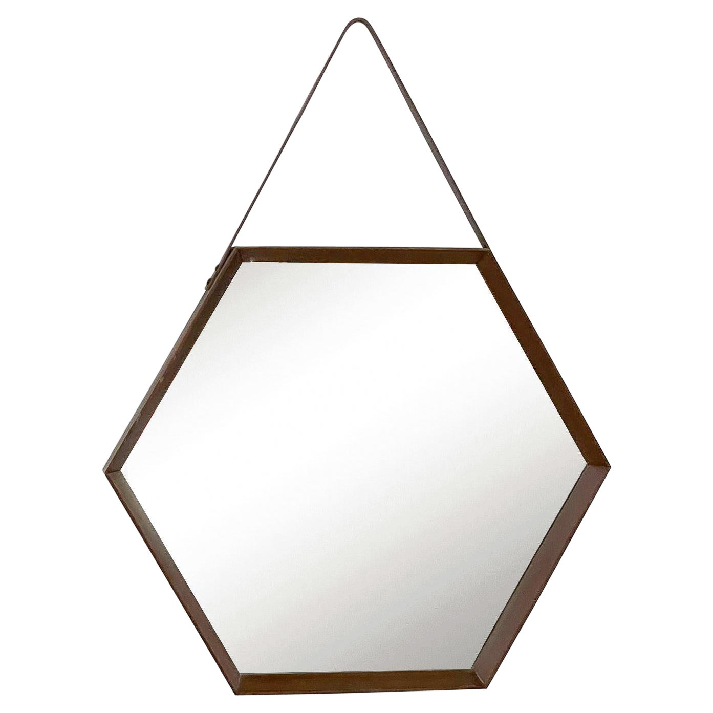 Miroir The Moderns, cuir, italien, années 1950