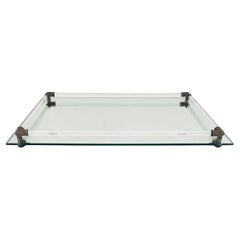 Mid-century Modern Mirror, Lucite, Brass Vanity Perfume Tray