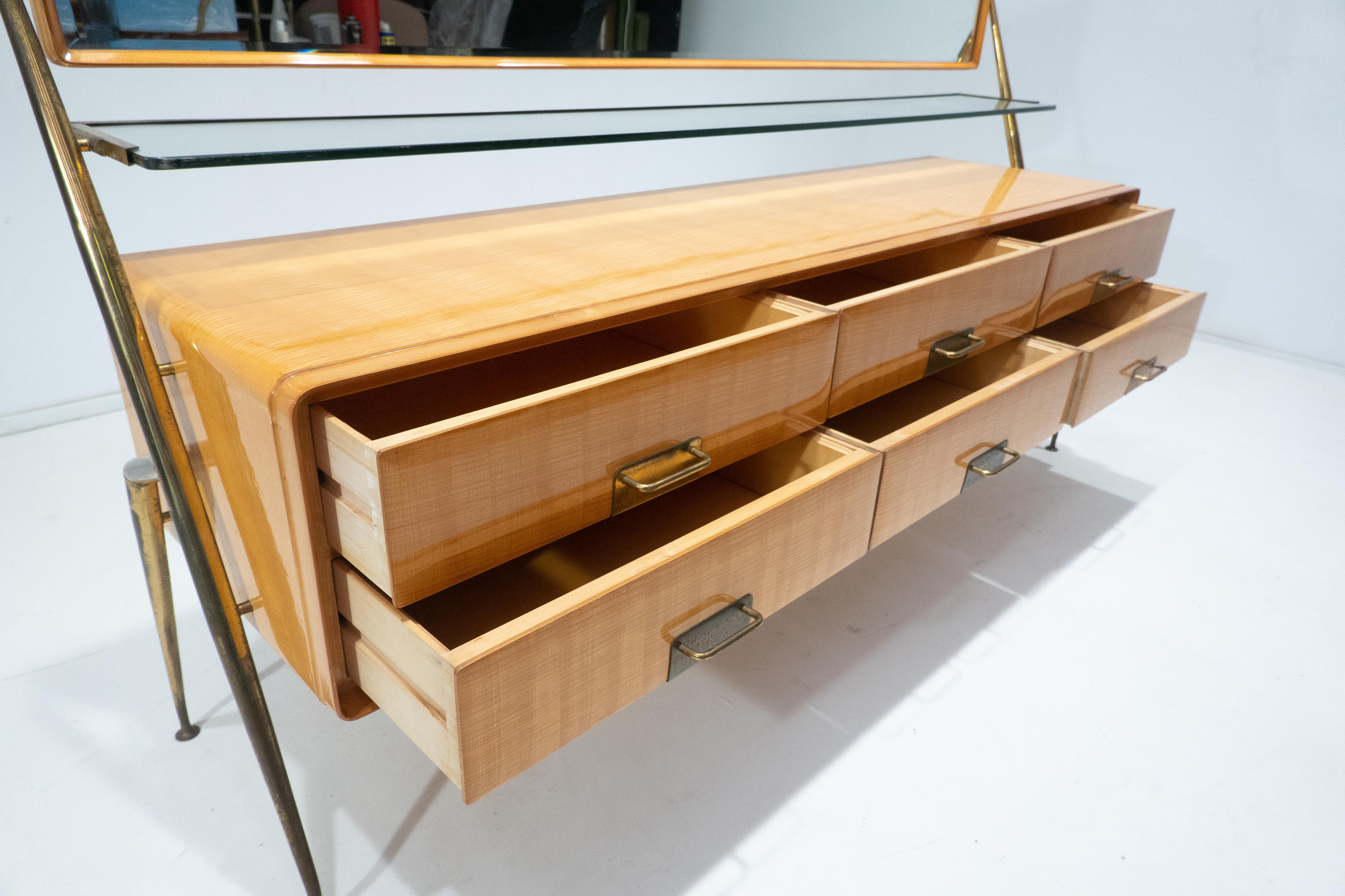 Mid-Century Modern Mirror Sideboard by Silvio Cavatorta, Italy, 1958 For Sale 8