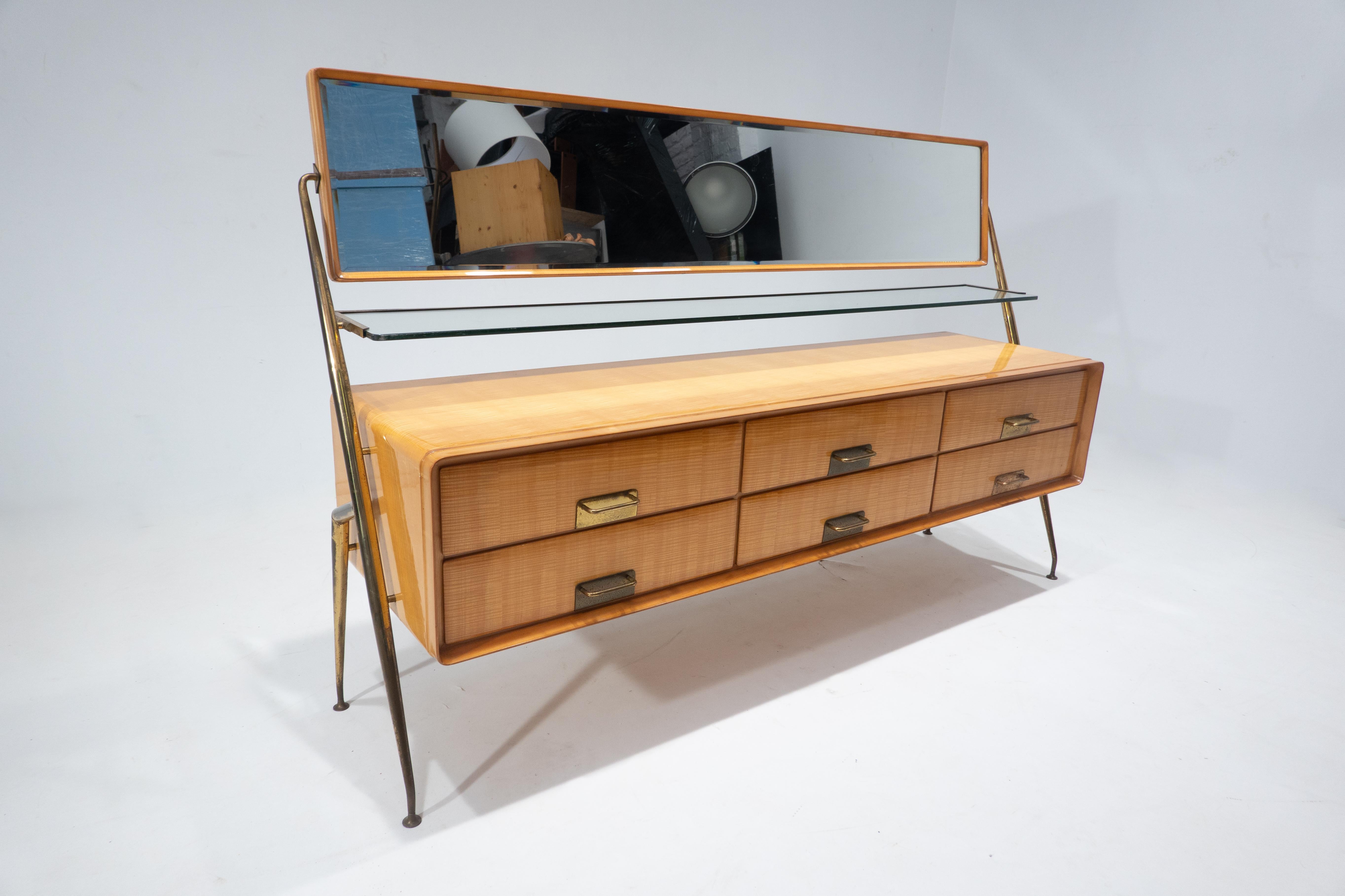Mid-Century Modern Mirror Sideboard by Silvio Cavatorta, Italy, 1958 In Good Condition For Sale In Brussels, BE