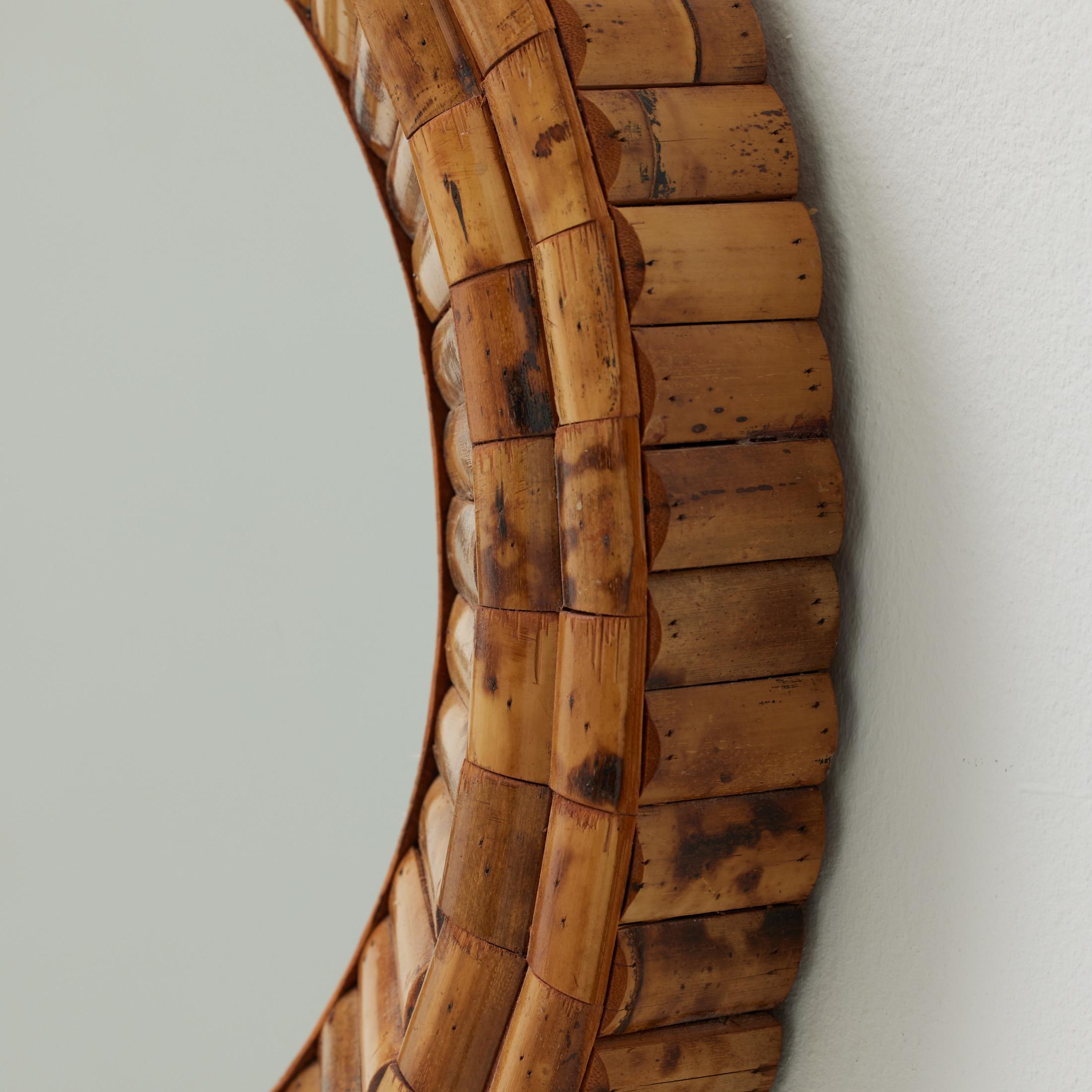 Miroir Modernity Sunburst Bambou Handcraft, circa 1960 en vente 5